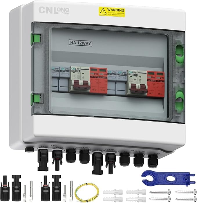 Circuit Breaker Electrical Wires & Cable 2 String Solar PV Combiner Box| 2 In 2 Out IP65 DC500V 32A Circuit Breaker