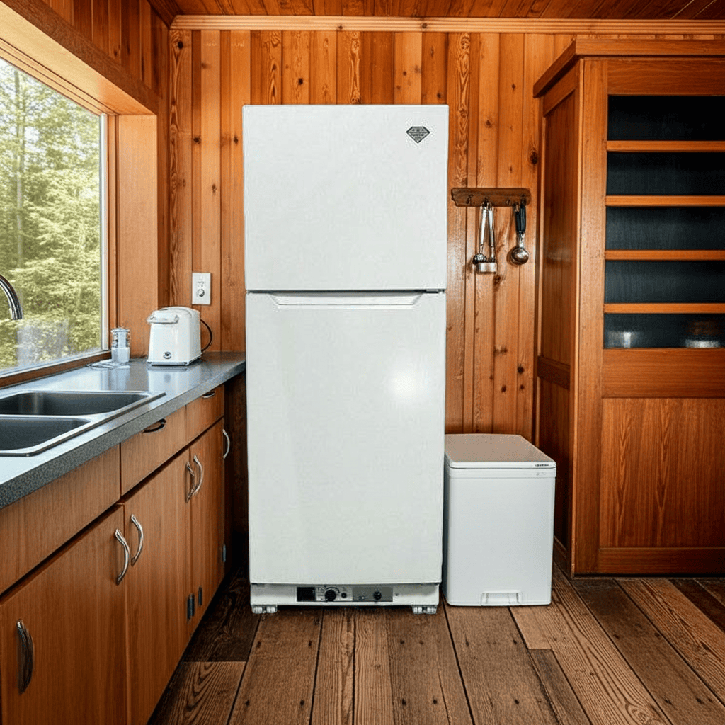 Crystal Cold Propane Refrigerator Crystal Cold CC11RF Propane Refrigerator-Freezer in White 11 cu.ft.