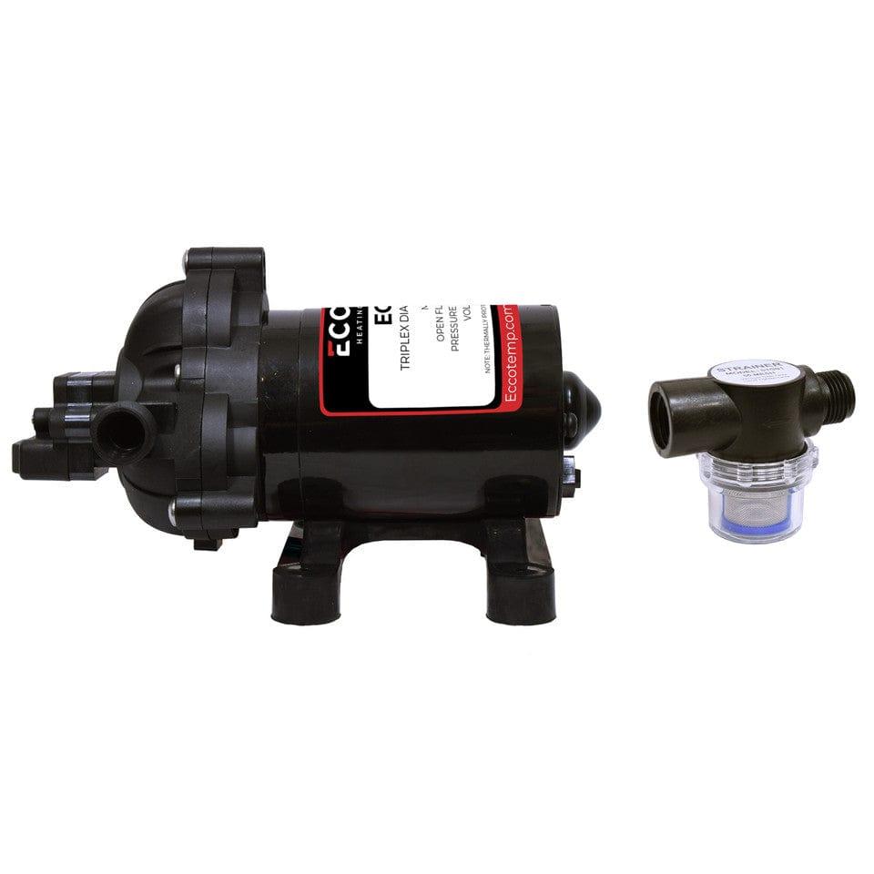 Eccotemp Heaters Eccotemp EccoFlo Triplex Diaphragm 12V Water Pump and Strainer