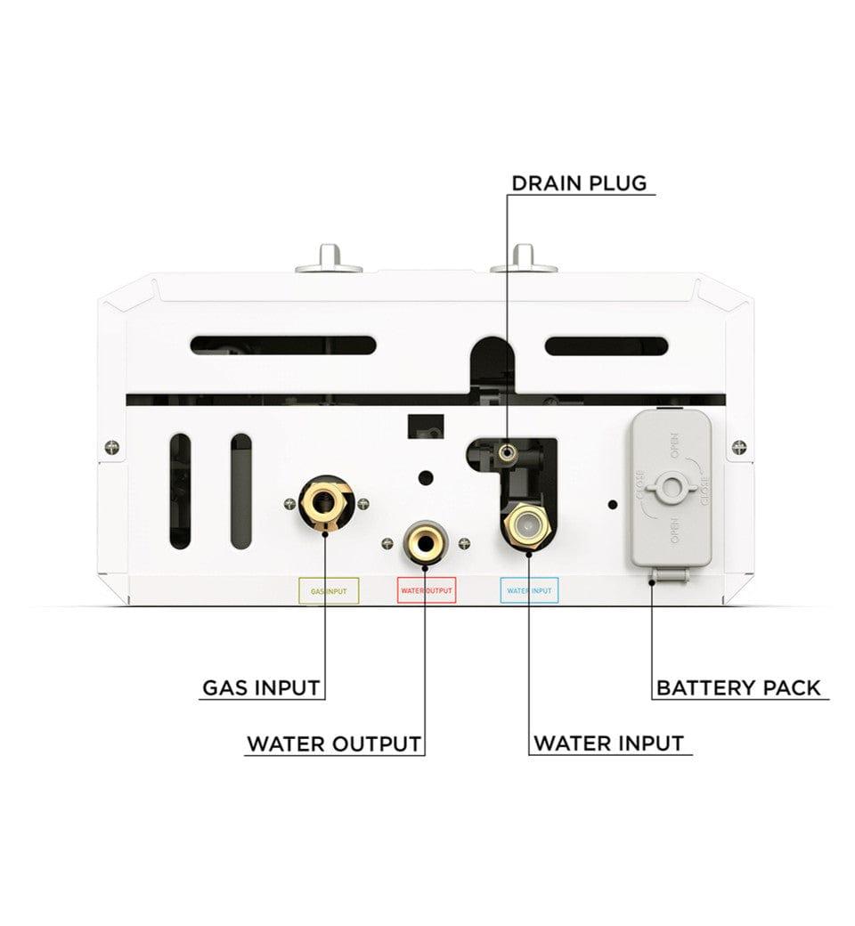 Eccotemp Heaters Eccotemp L10 3.0 GPM Portable Outdoor Tankless Water Heater w/ EccoFlo Diaphragm 12V Pump, Strainer & Shower Set