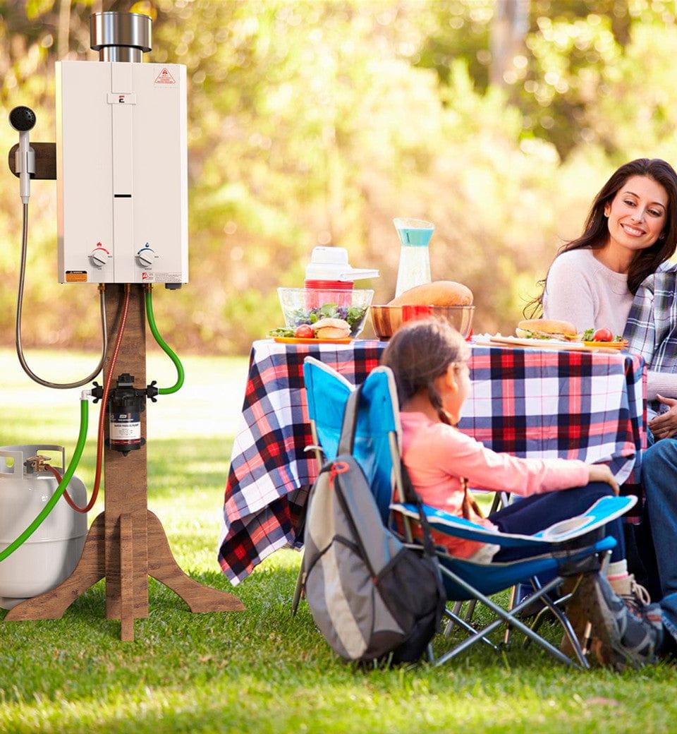 Eccotemp Heaters Eccotemp L10 3.0 GPM Portable Outdoor Tankless Water Heater w/ EccoFlo Diaphragm 12V Pump, Strainer & Shower Set