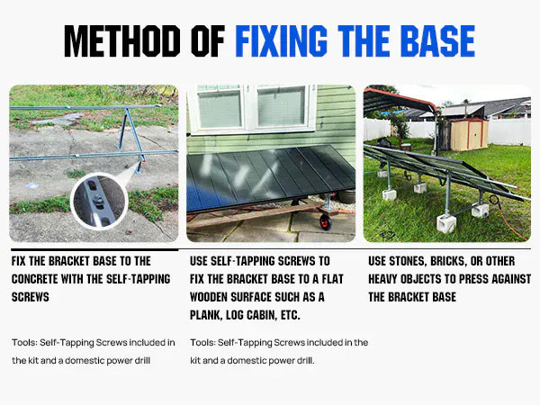 Eco-Worthy Mounting brackets Adjustable Solar Panel Mounting Brackets for 1–4 Pieces of 200W–400W Panels