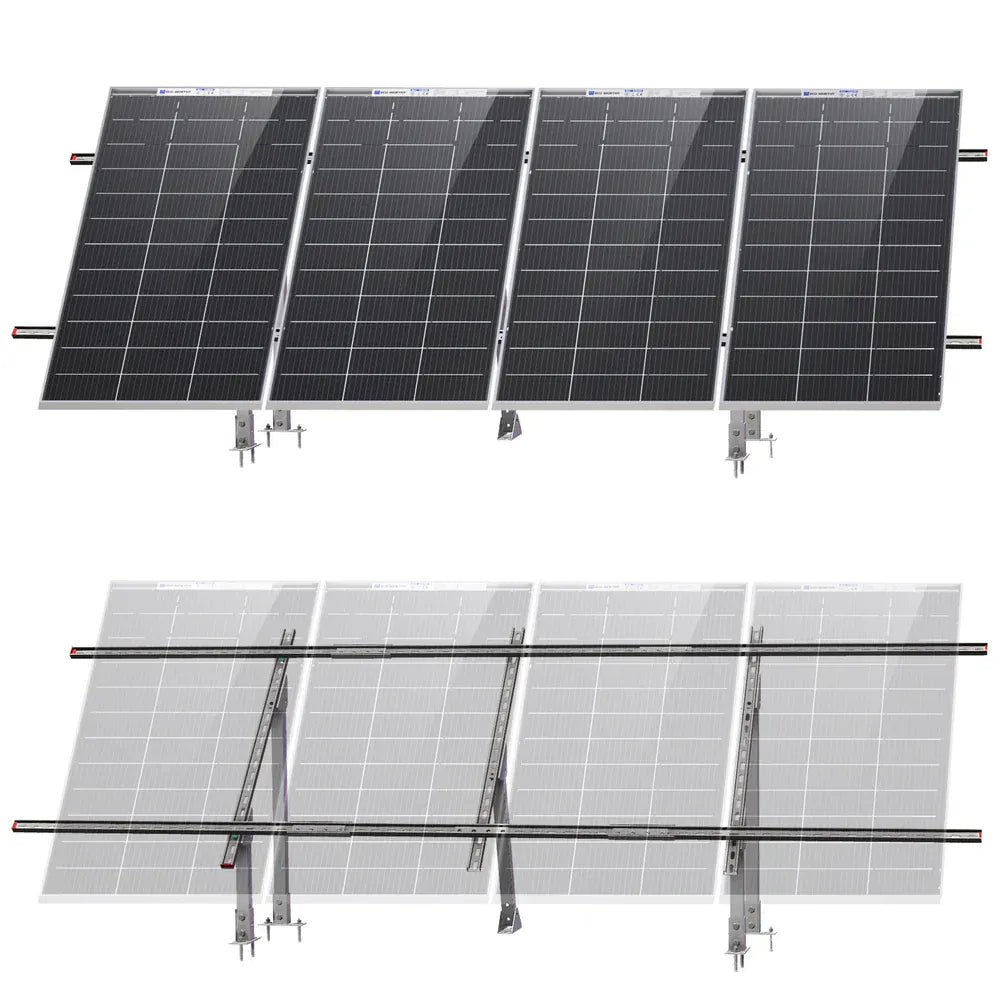 Eco-Worthy Mounting brackets Adjustable Solar Panel Mounting Brackets for 1–4 Pieces of 200W–400W Panels
