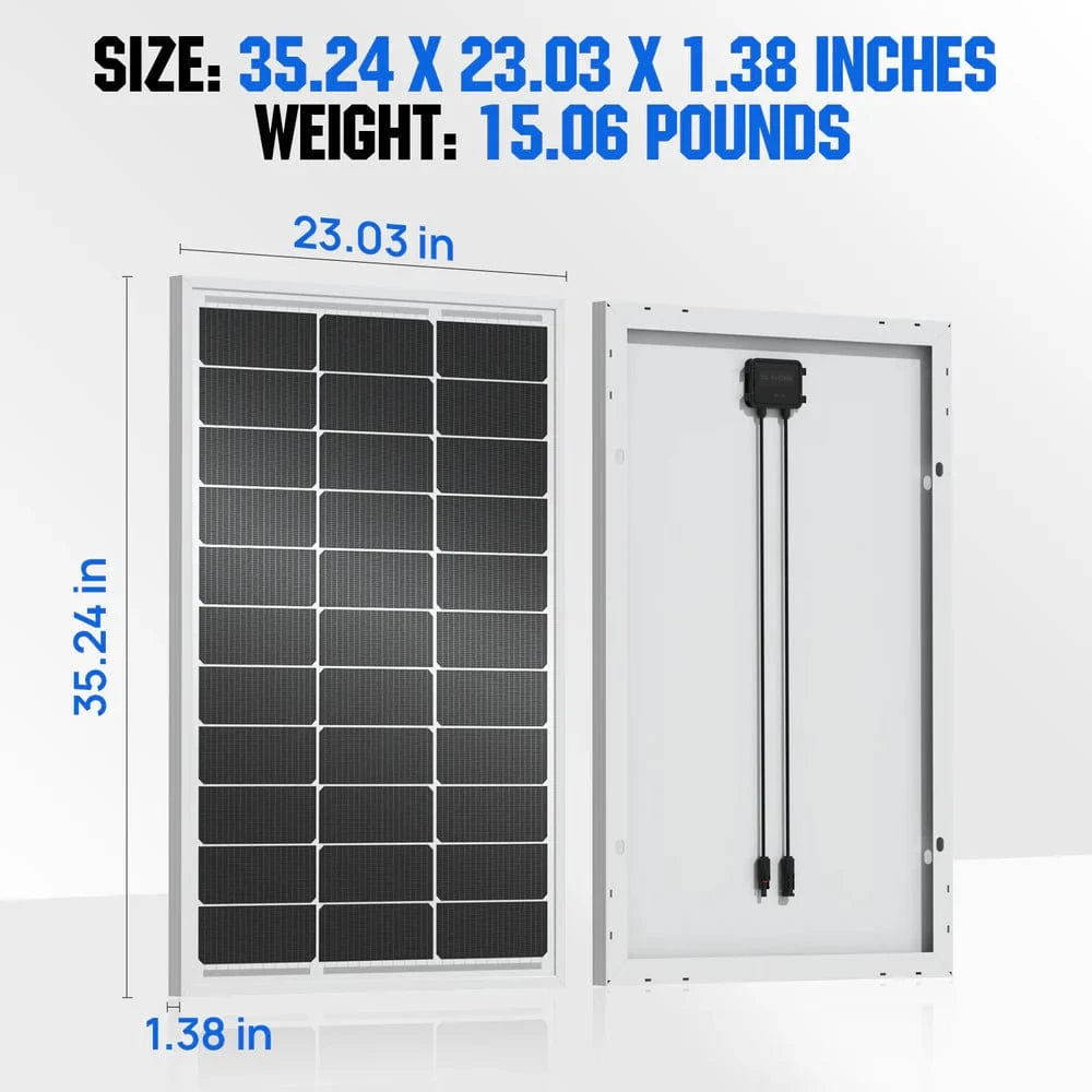 Eco-Worthy Solar Panels Eco-Worthy 100W 12V Monocrystalline Solar Panel