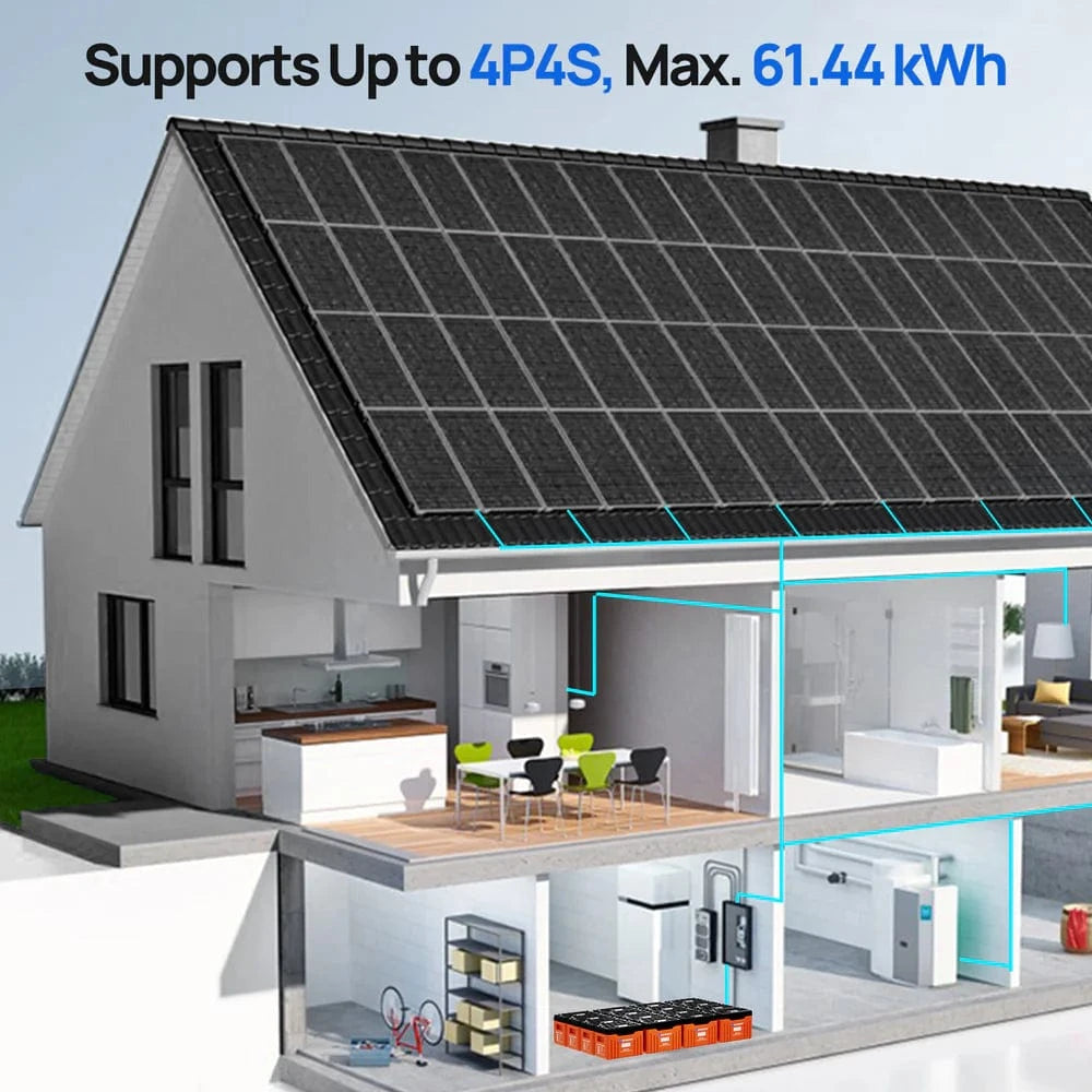 Eco-Worthy Solar Batteries Eco-Worthy 12V 300AH Lifepo4 Lithium Battery Bluetooth with SOC LEDs and Low Temp Protection