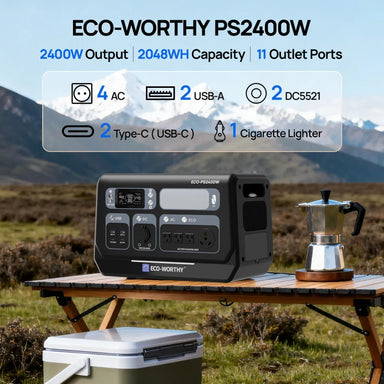 Eco-Worthy Power Station Eco-Worthy 2400W Portable Power Station with 2048Wh Lithium Battery