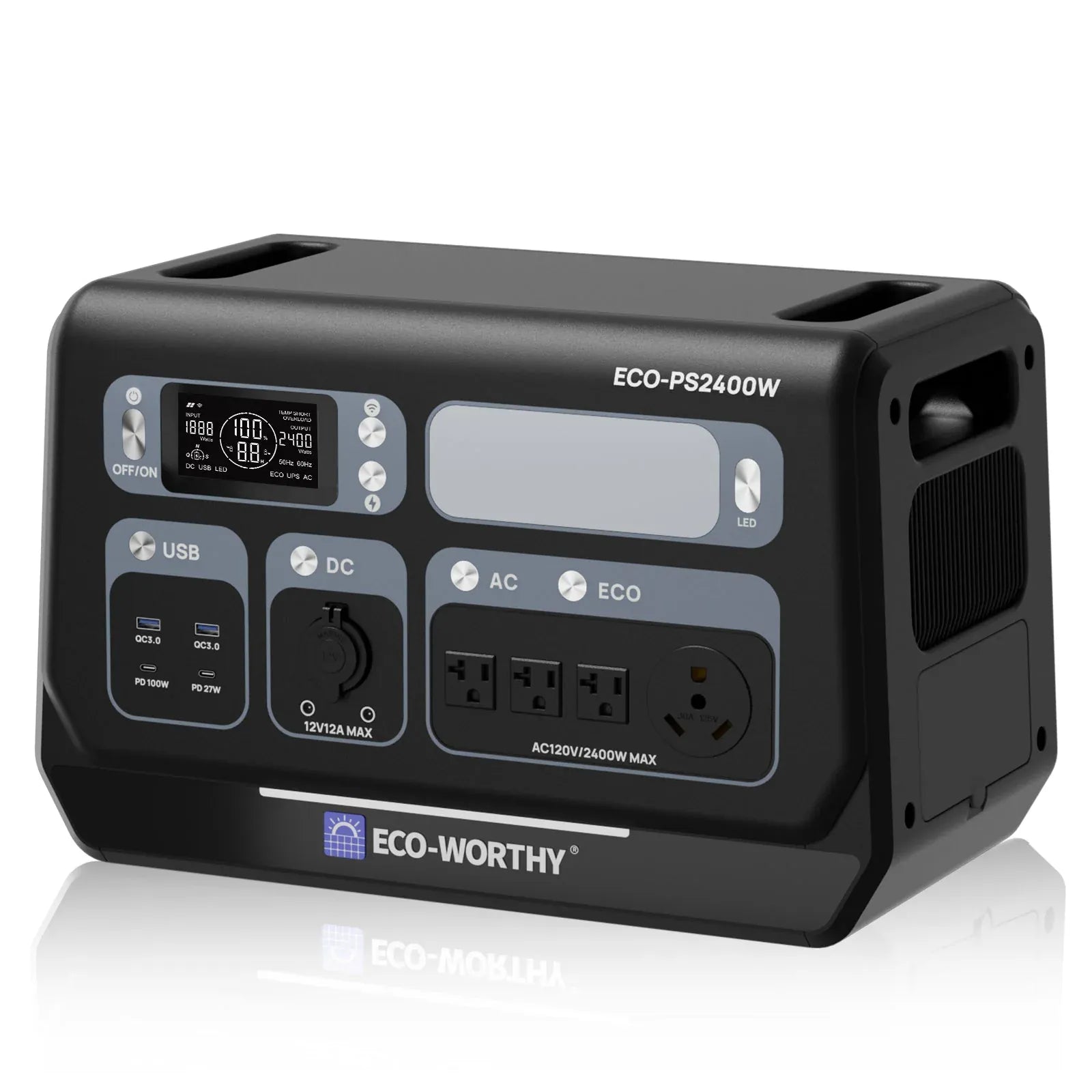 Eco-Worthy Power Station Eco-Worthy 2400W Portable Power Station with 2048Wh Lithium Battery