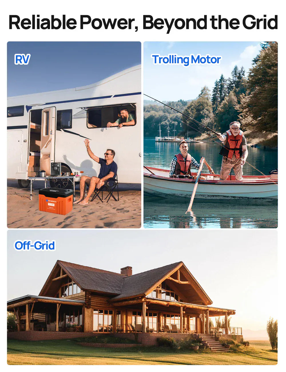 Eco-Worthy Solar Batteries Eco-Worthy 24V 100AH Bluetooth Lithium Battery with SOC LED Display, Built-in BMS with Low Temperature Protection