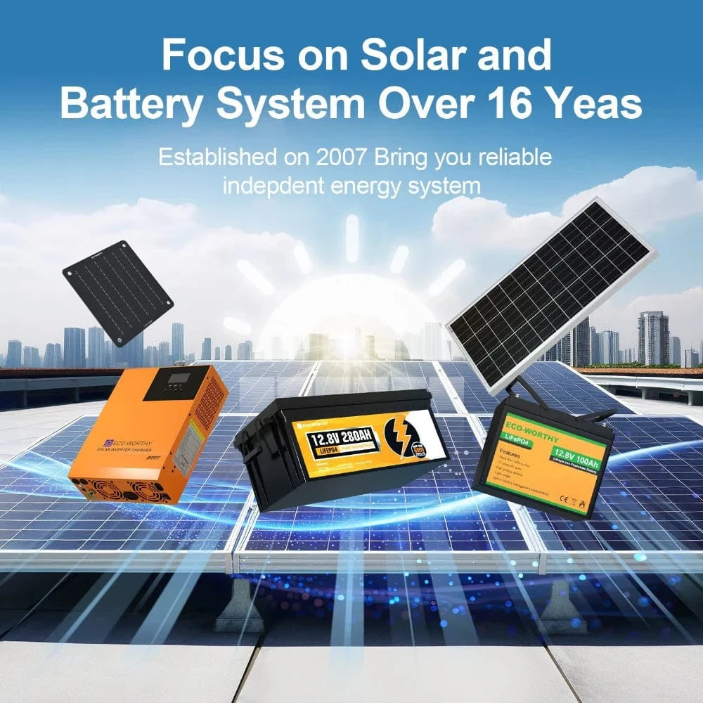 Eco-Worthy Solar Batteries Eco-Worthy 48V 50Ah Stackable LiFePO4 Battery