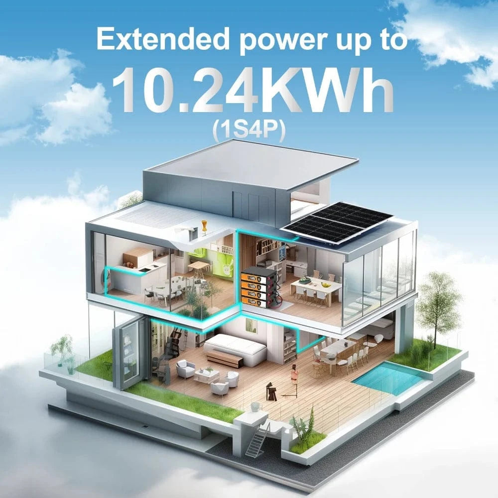 Eco-Worthy Solar Batteries Eco-Worthy 48V 50Ah Stackable LiFePO4 Battery