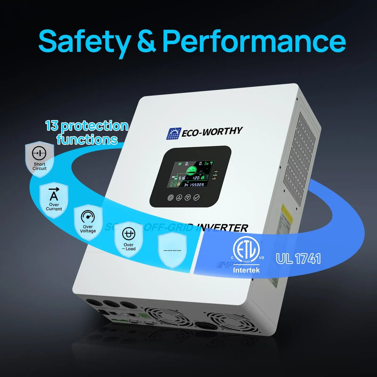 Eco-Worthy Solar Charge Controllers and Inverters Eco-Worthy 5000W Solar Off-grid AIO Inverter | 48Vdc to 120Vac