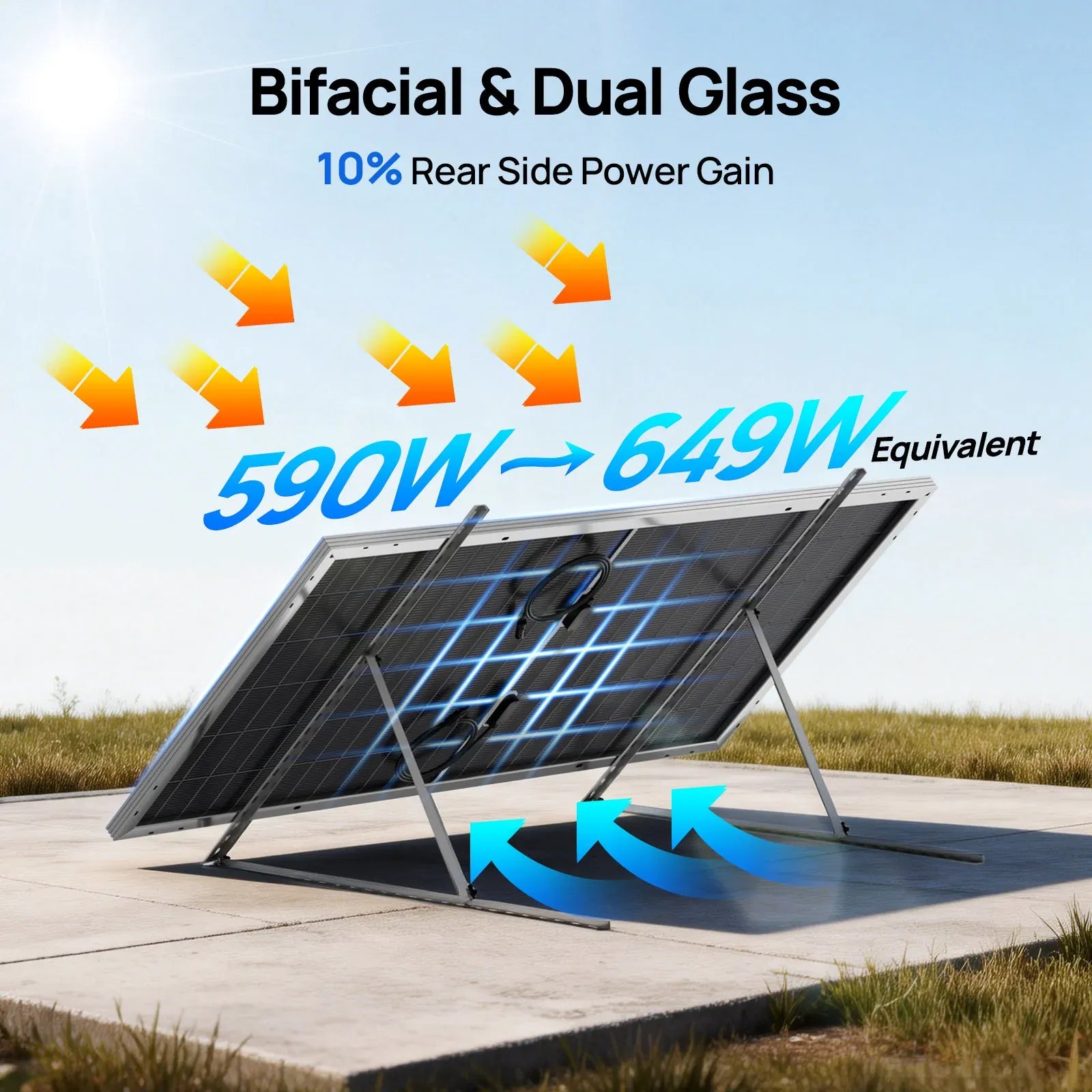 Eco-Worthy Solar Panel ECO-WORTHY 590W Bifacial N-Type Solar Panels