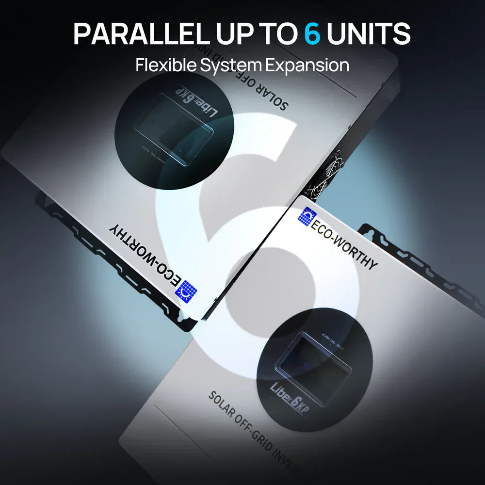 Eco-Worthy Solar Charge Controllers and Inverters Eco-Worthy 6KW 48V Solar Off-grid Split-phase AIO Inverter