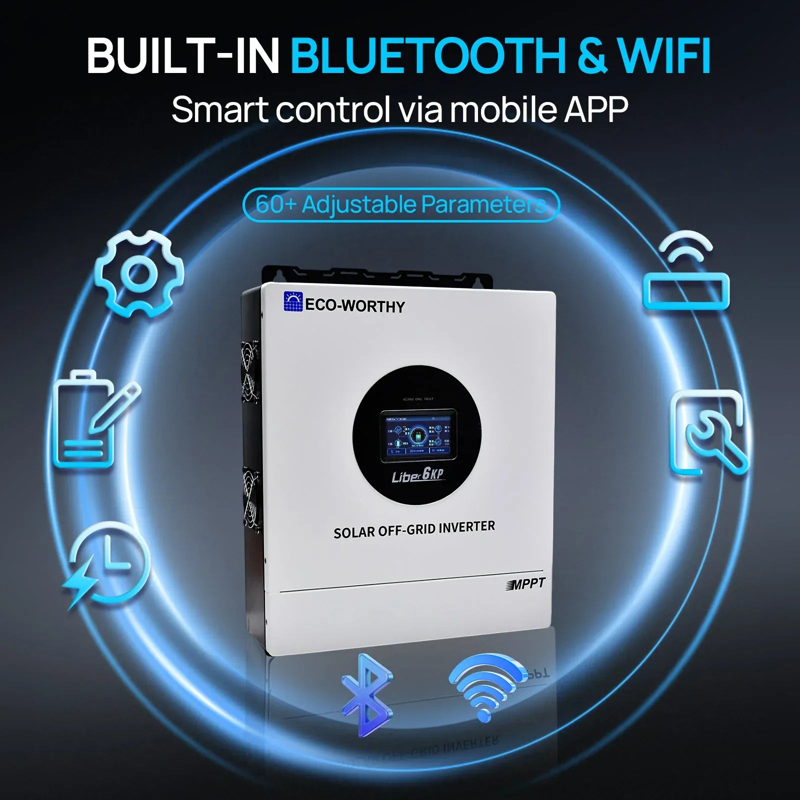 Eco-Worthy Solar Charge Controllers and Inverters Eco-Worthy 6KW 48V Solar Off-grid Split-phase AIO Inverter
