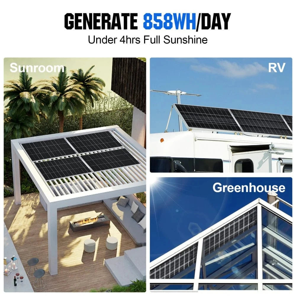 Eco-Worthy Solar Panels Eco-Worthy Bifacial 195W 12V Monocrystalline Solar Panel