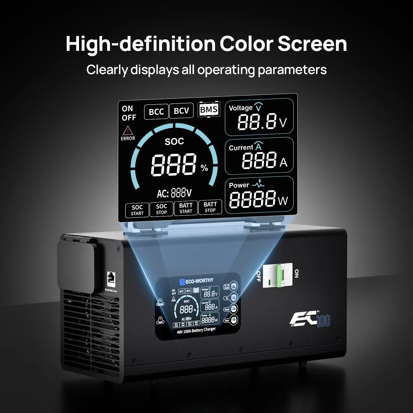 Eco-Worthy Chargers Eco-Worthy EC100 48V 100A Battery Charger | 5.78KW Max Output -  In Store Offer Only