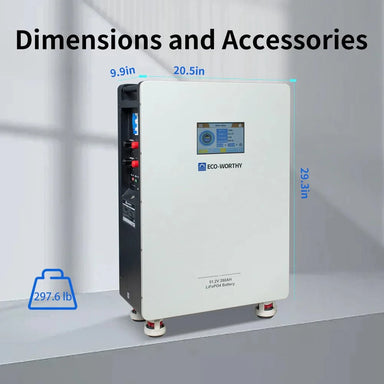 Eco-Worthy Solar Batteries Eco-Worthy Home Backup Power48V 280Ah Batter & 5kW 48V Off Grid Inverter