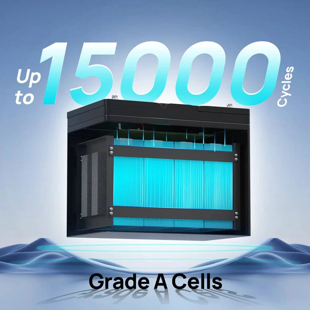 Eco-Worthy Solar Batteries Eco-Worthy LiFePO4 12V 100Ah Lithium Iron Phosphate Battery With Bluetooth And Low-temperature Protection