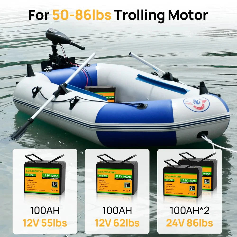 Eco-Worthy Solar Batteries Eco-Worthy LiFePO4 12V 100Ah Lithium Iron Phosphate Battery With Low Temperature Protection