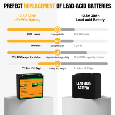 Eco-Worthy Solar Batteries Eco-Worthy LiFePO4 12V 10Ah Lithium Iron Phosphate Battery