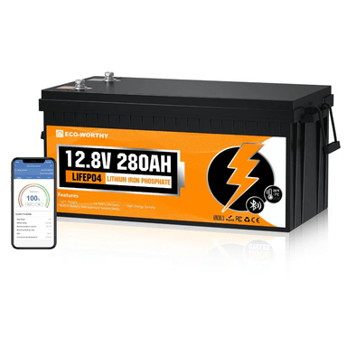 Eco-Worthy Solar Batteries Eco-Worthy LiFePO4 12V 280Ah Lithium Iron Phosphate Battery With Bluetooth