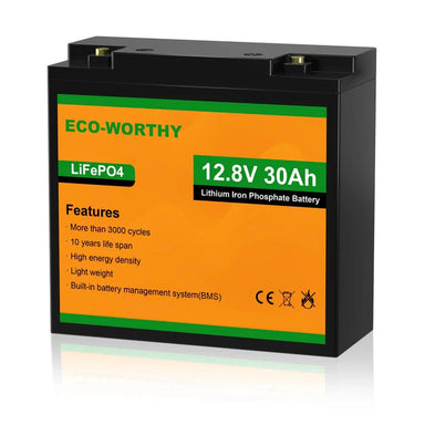 Eco-Worthy Solar Batteries Eco-Worthy LiFePO4 12V 30Ah Lithium Iron Phosphate Battery