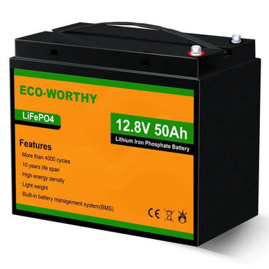 Eco-Worthy Solar Batteries Eco-Worthy LiFePO4 12V 50Ah Lithium Iron Phosphate Battery