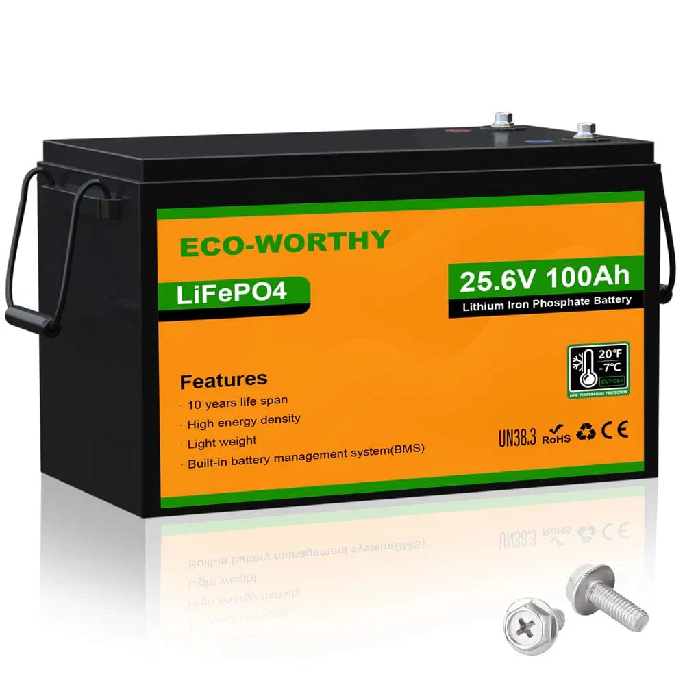 Eco-Worthy Solar Batteries Eco-Worthy LiFePO4 24V 100Ah Lithium Iron Phosphate Battery