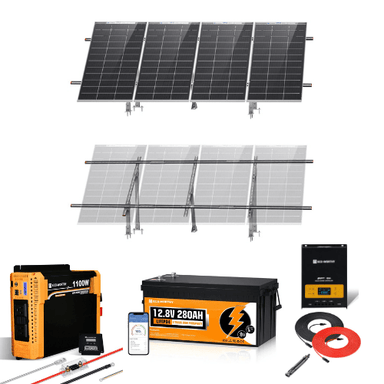 Eco-Worthy Mounting brackets Eco-Worthy Off-Grid Solar Kit | 1100W Inverter 12.8V 280Ah LiFePO4 Battery