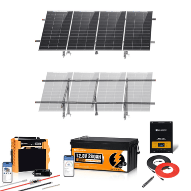 Eco-Worthy Mounting brackets Eco-Worthy Off-Grid Solar Kit | 2000W Inverter 12.8V 280Ah LiFePO4 Battery