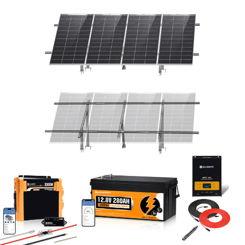 Eco-Worthy Mounting brackets Eco-Worthy Off-Grid Solar Kit | 2000W Inverter 12.8V 280Ah LiFePO4 Battery