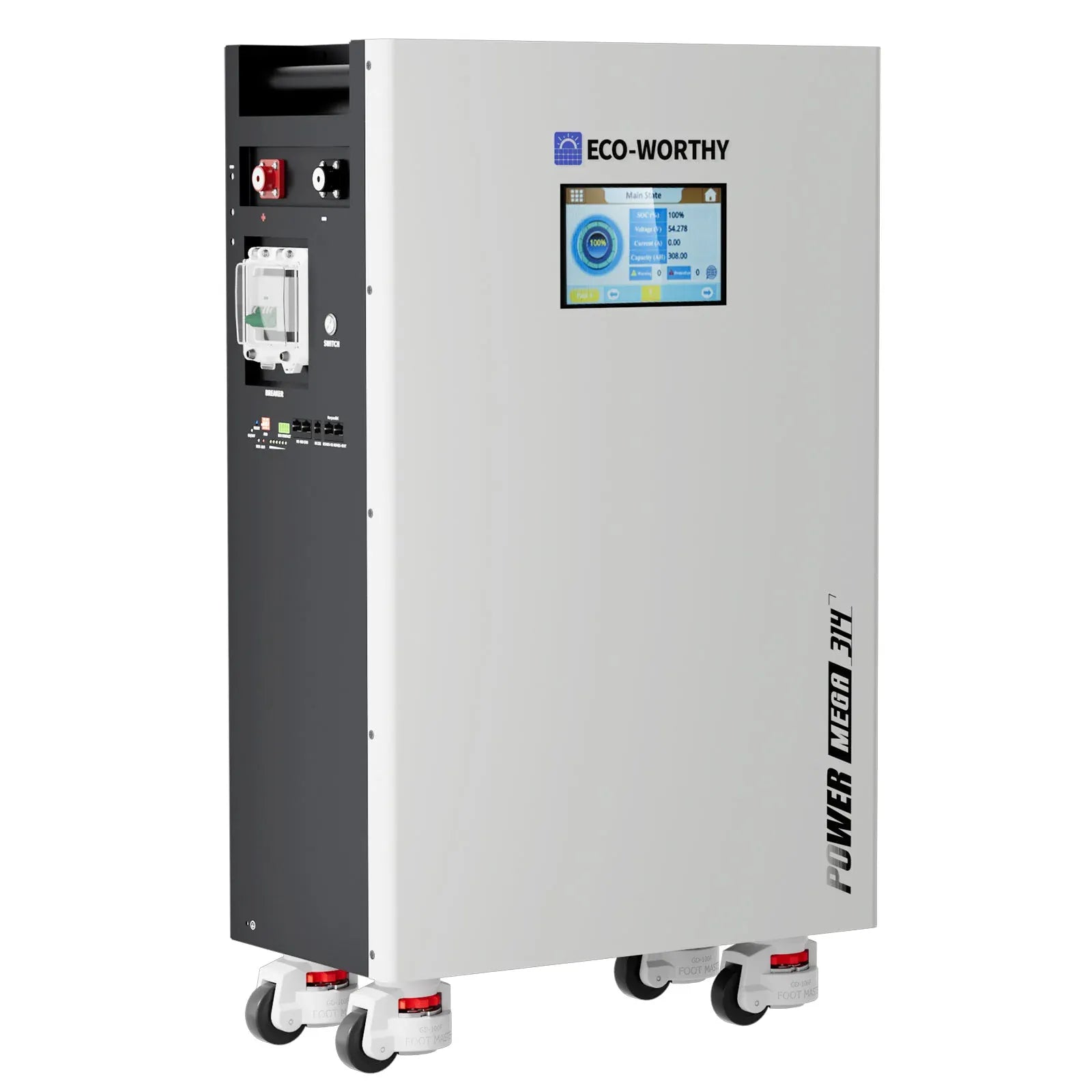 Eco-Worthy Solar Batteries Eco-Worthy PowerMega 314 | 51.2V 314AH Lithium Battery 16kWh | Bluetooth & WiFi