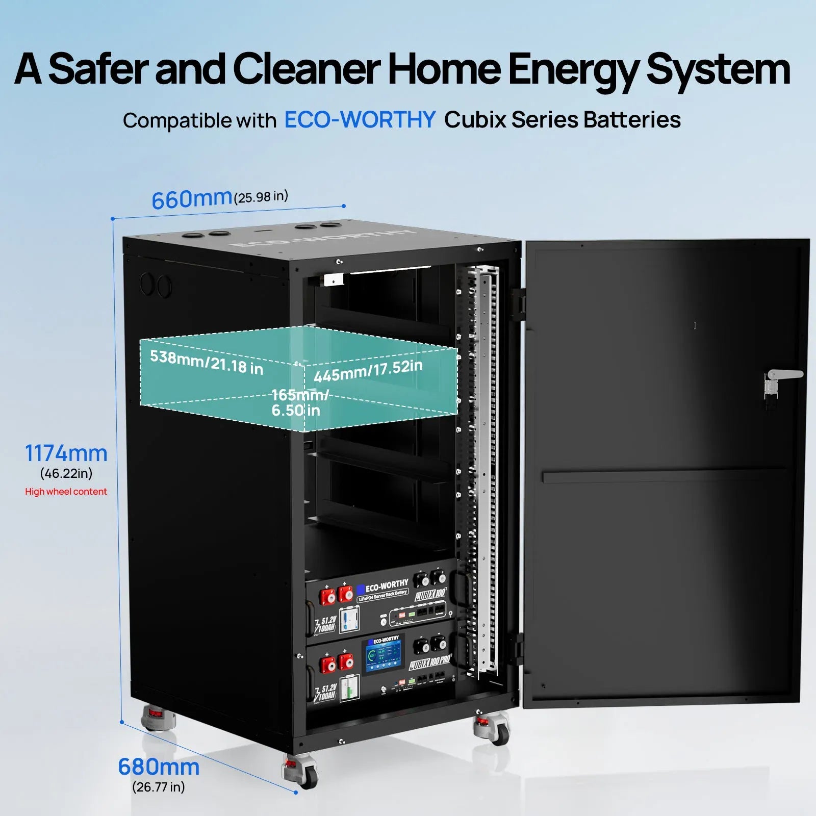 Eco-Worthy Eco-worthy Rack6 V3 Enclosed Energy Storage Rack with 600A Busbar