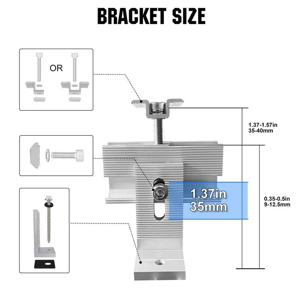 Eco-Worthy Eco-Worthy Roof Solar Panel Mounting Bracket Kit for 1-4 Pieces of Solar Panels