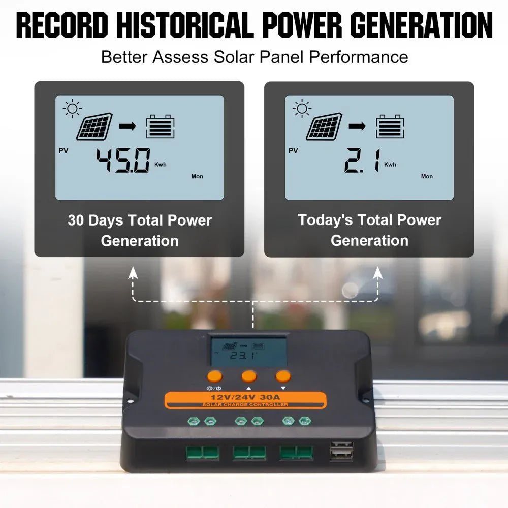Eco-Worthy Solar Charge Controllers and Inverters Eco-Worthy Upgraded 30A PWM Solar Charge Controller Regulator
