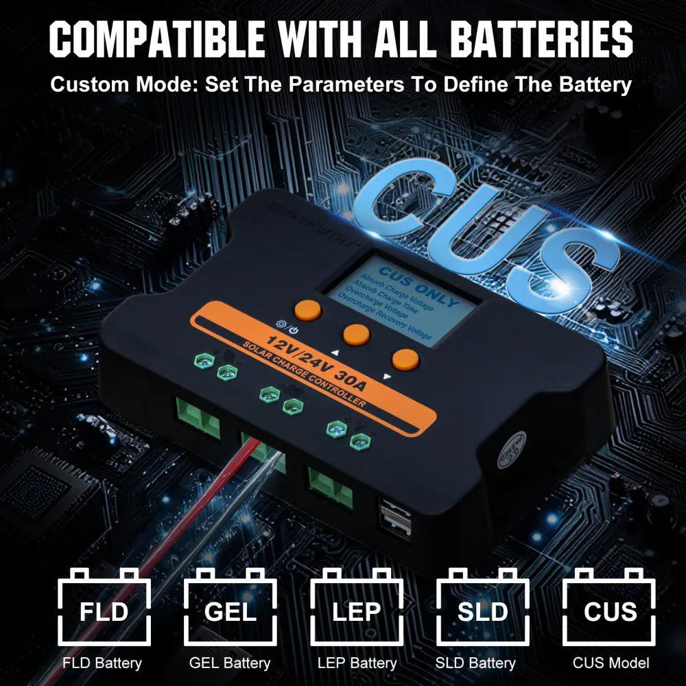 Eco-Worthy Solar Charge Controllers and Inverters Eco-Worthy Upgraded 30A PWM Solar Charge Controller Regulator