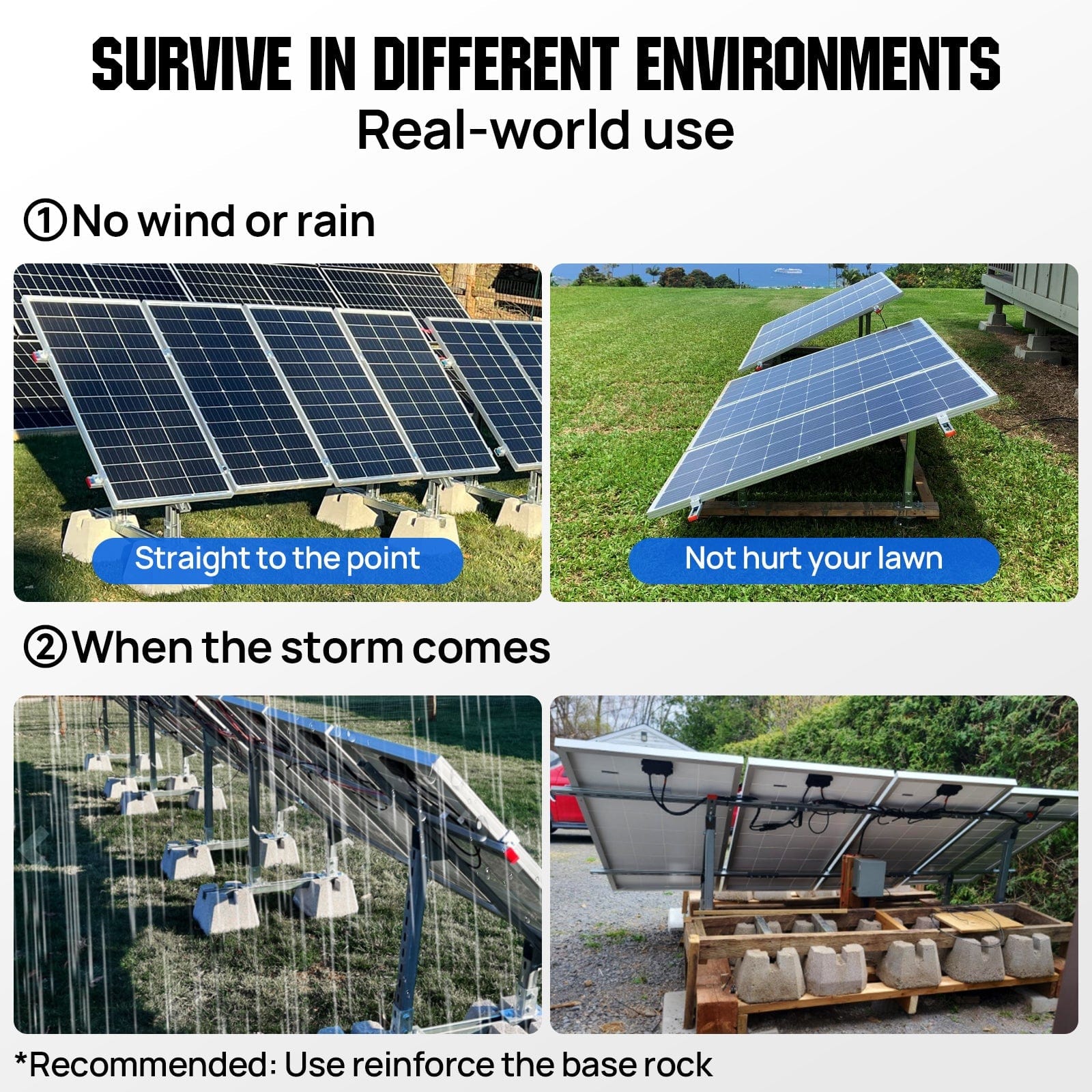 Eco-Worthy Mounting brackets Upgraded Adjustable Multi-Piece Solar Panel Mounting Brackets for 1-4 Pieces of 200W 300W 400W Solar Panels