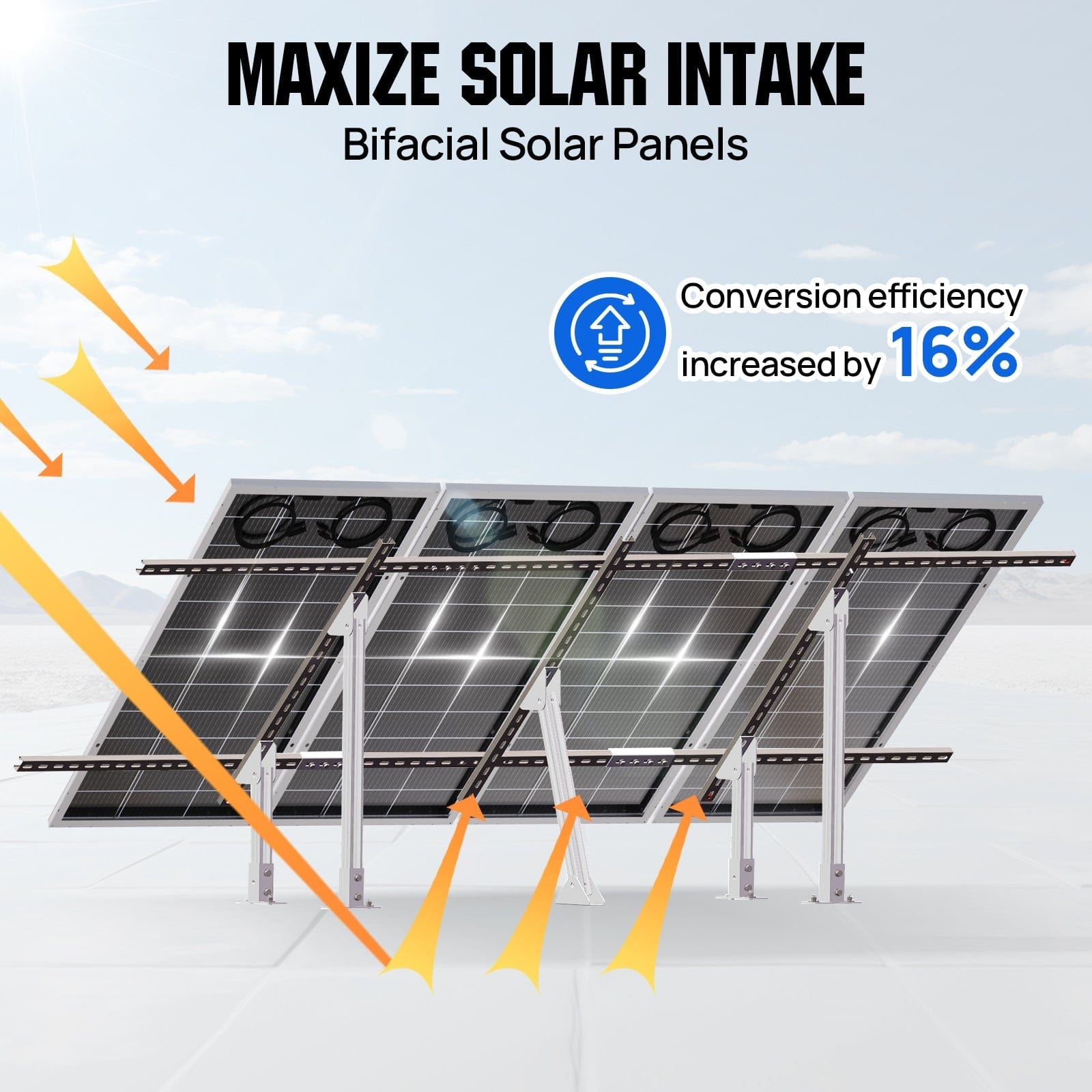 Eco-Worthy Mounting brackets Upgraded Adjustable Multi-Piece Solar Panel Mounting Brackets for 1-4 Pieces of 200W 300W 400W Solar Panels