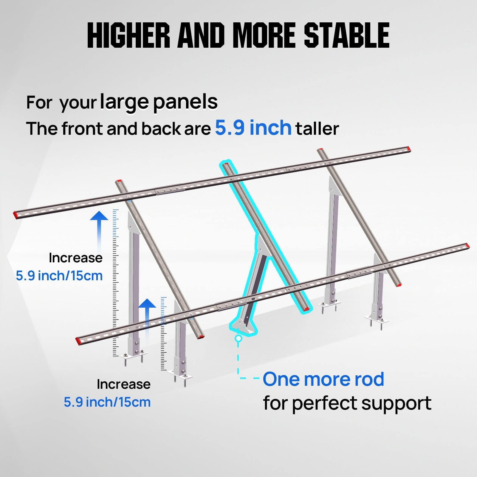 Eco-Worthy Mounting brackets Upgraded Adjustable Multi-Piece Solar Panel Mounting Brackets for 1-4 Pieces of 200W 300W 400W Solar Panels