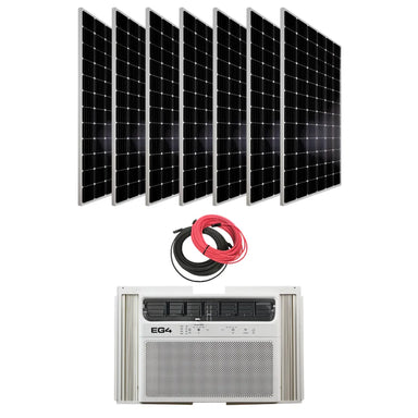EG4 Air Conditioners 7 Panels - Boviet 385W Monofacial EG4 12K BTU Hybrid Solar Window Unit with Solar Panels