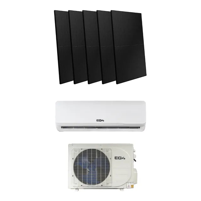 EG4 Air Conditioners 5x Peimar 450W Mono PERC Panels EG4 12k Hybrid Solar Powered Mini Split Kit (R32)