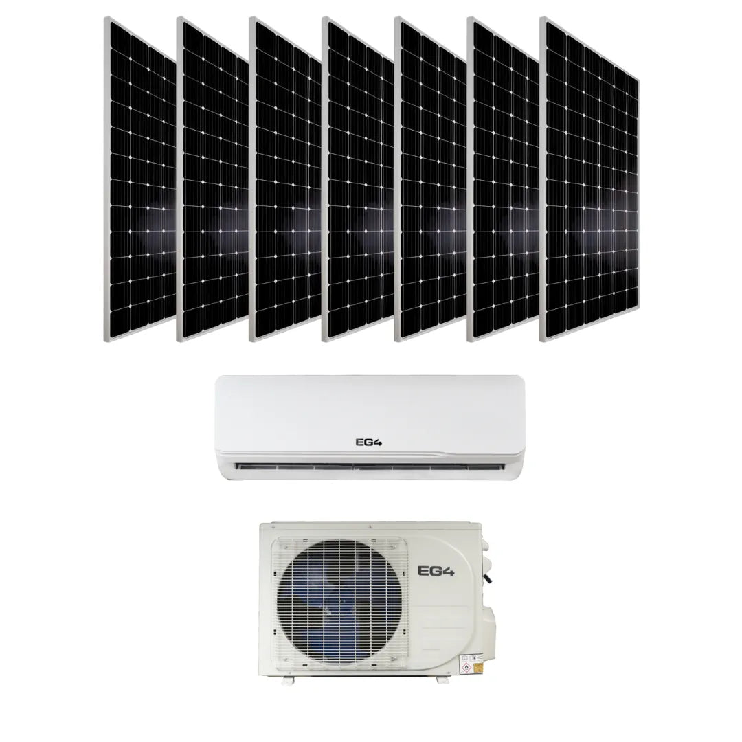 EG4 Air Conditioners 7x Boviet 385W Monofacial Panel EG4 12k Hybrid Solar Powered Mini Split Kit (R32)