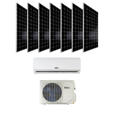 EG4 Air Conditioners 7x Boviet 385W Monofacial Panel EG4 12k Hybrid Solar Powered Mini Split Kit (R32)