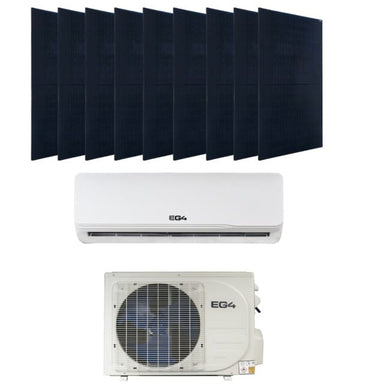 EG4 Air Conditioners 9x Lumina SolarSpace 405W Solar Panel EG4 24k Hybrid Solar Powered Mini Split Kit (R32)