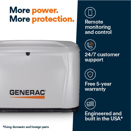 Generac Generac G0073280 Standby Generator, 26kW with Transfer Switch | Cellular
