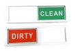 Home Medley Home Essentials Dishwasher CLEAN DIRTY Magnet Sign Indicator in SILVER (for Stainless Steel Dishwashers) Including No-Scratch Magnetic Backing and Adhesive Pads for Use with Any Dishwasher. Best Sturdy Slide Design FREE SHIPPING!