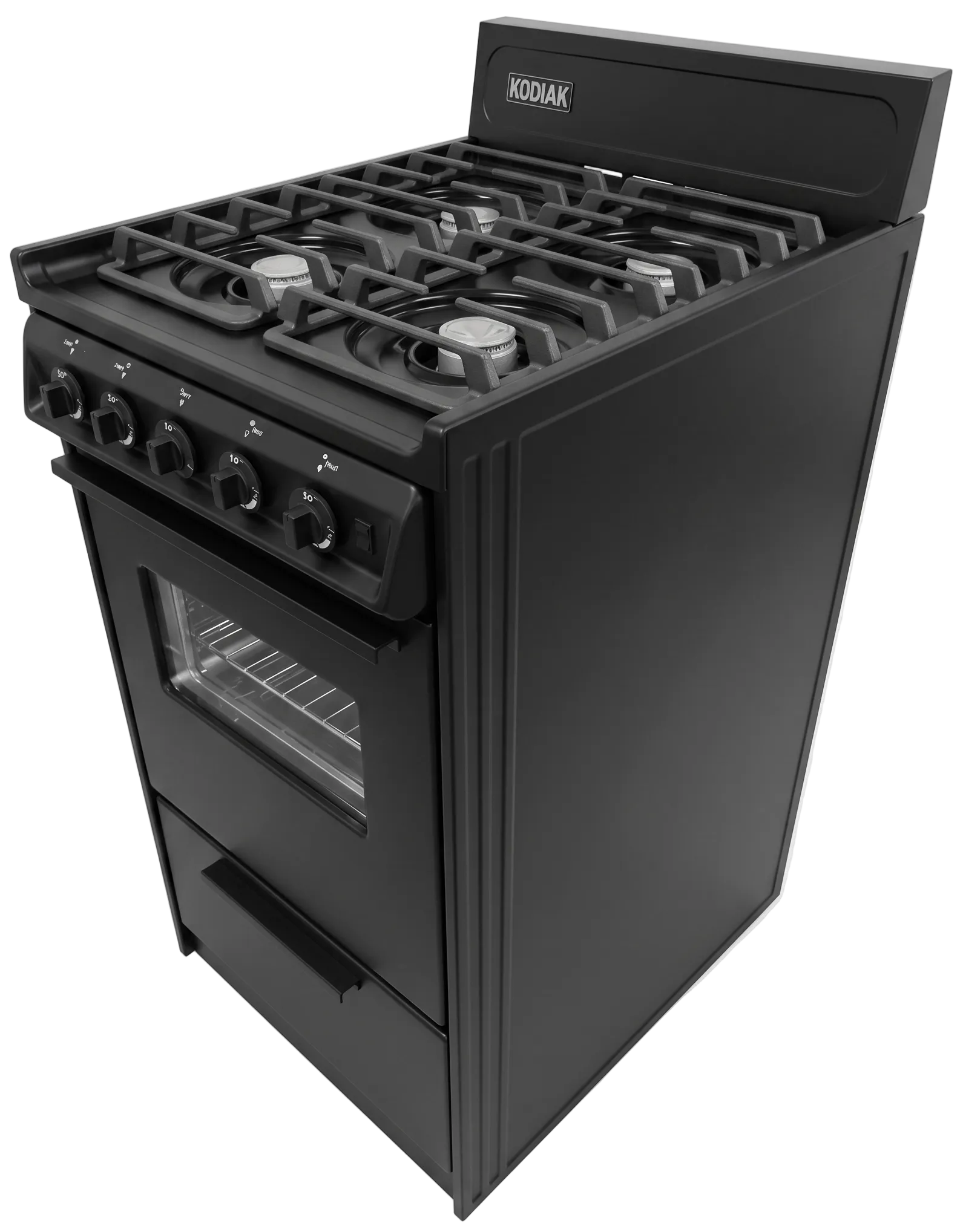 Kodiak Propane Range /Stove Kodiak 20" Propane Range (Black) - Battery Ignition with Cast Iron Grates