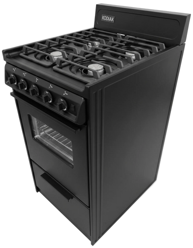 Kodiak Propane Range /Stove Kodiak 20" Propane Range (Black) - Battery Ignition with Cast Iron Grates