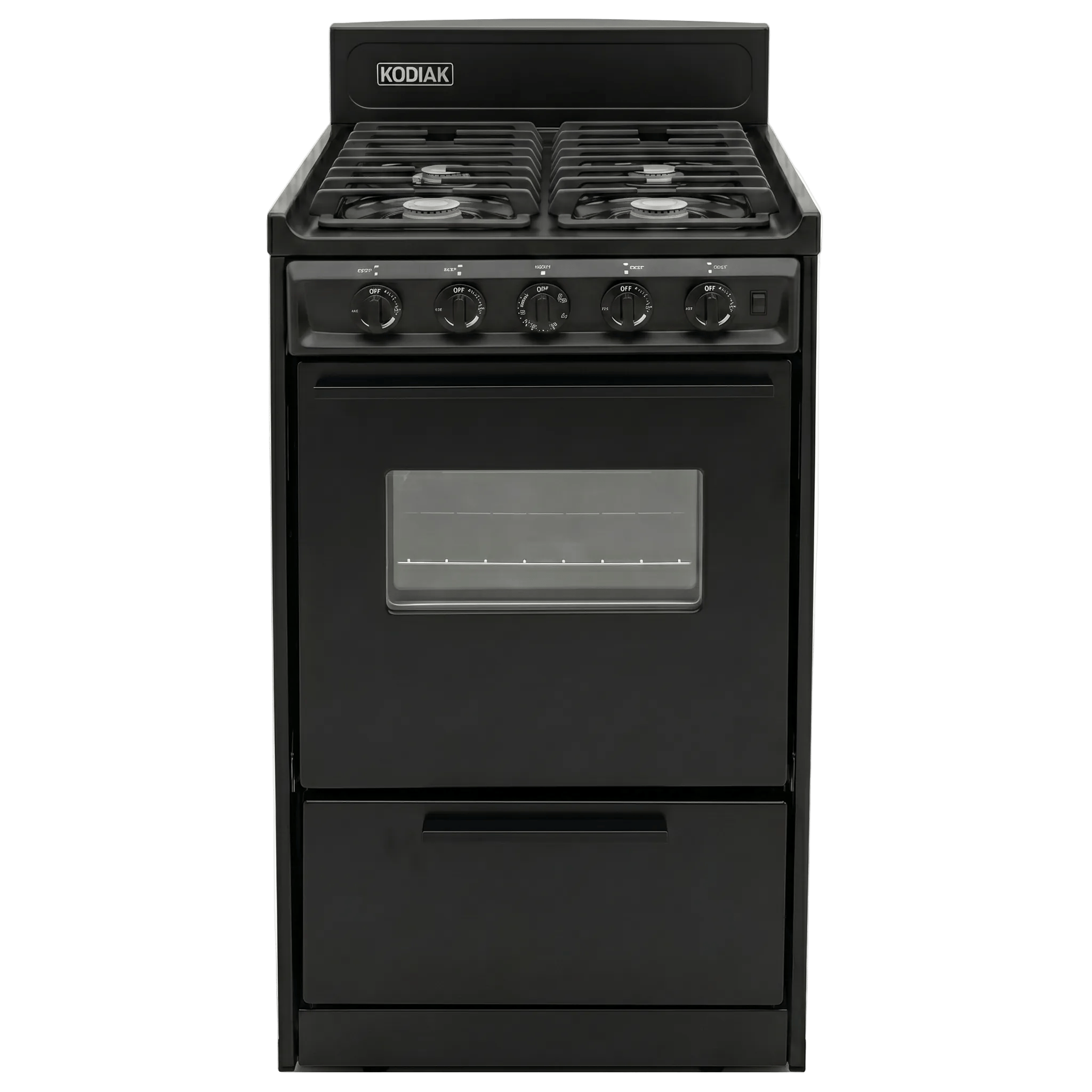 Kodiak Propane Range /Stove Kodiak 20" Propane Range (Black) - Battery Ignition with Cast Iron Grates