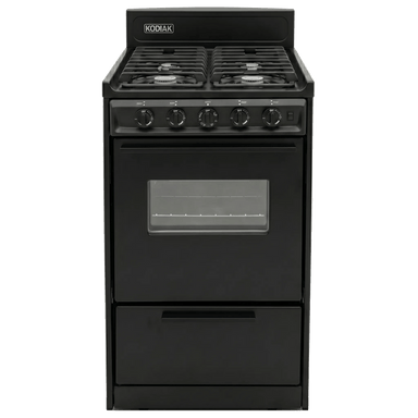 Kodiak Propane Range /Stove Kodiak 20" Propane Range (Black) - Battery Ignition with Cast Iron Grates